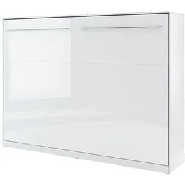Mirjan24 Schrankbett Concept Pro II Horizontal (mit integriertem Lattenrost) Größe: 90, 120, 140/200 cm, Fronten in Hochglanz weiß 159 cm