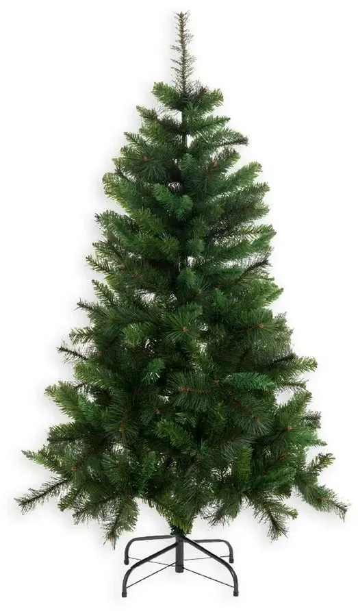 Feuerfester Weihnachtsbaum, Grün, 150 cm, PVC & Polyethylen – Dicht und Flexibel mit 329 abnehmbaren Zweigen