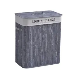 Homcom Wäschekorb mit 2 Tragegriffen grau