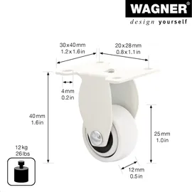 Wagner Design - 3C - Durchmesser Ø weiß, Softlauffläche, Ø 01242601