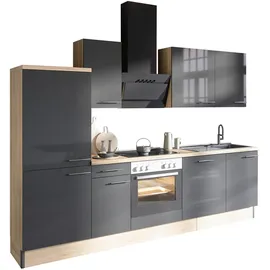OPTIFIT Küchenzeile Optikoncept Jonte 270 cm Anthrazit