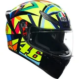 AGV K1 S Soleluna 2017 Integralhelm - Schwarz/Neon-Gelb//Blau/Rot - XL