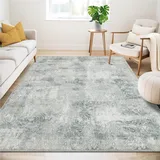 Guchuang Bedding Teppich Wohnzimmer 160x230 cm, Modern Grau Wohnzimmerteppich, Teppich Schlafzimmer Waschbar Carpet rutschfest Kurzflor Weich Teppiche für Esszimmer, Küche