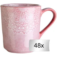 Home4You Kaffeetassen 48er Set, 355 ml - Rosa -