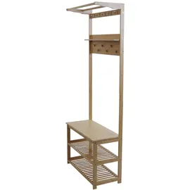 Mendler Schuhbank 170 x 70 x 31 cm braun / braun