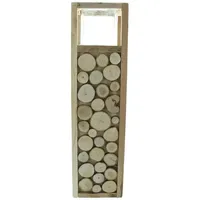 Frank Flechtwaren Windlichtsäule Holzscheibchen, naturbelassen, Maße: 16 x 16