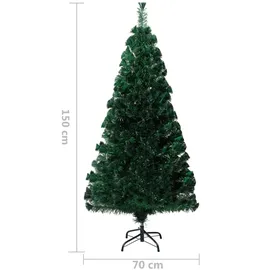 vidaXL Künstlicher Weihnachtsbaum mit Ständer Grün 150 cm Fiberoptik