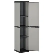 vidaXL Garten-Lagerschrank 34 x 40 x 168 cm Grau-Schwarz