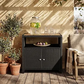 Tectake Geräteschrank Monscia 0,90 x 0,56 m Schwarz