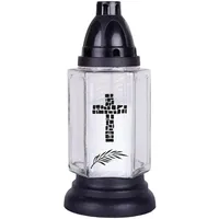 HS Candle Grableuchte Aus Glas Mit Kreuz Brava Weiß