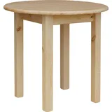 Esstisch Runder Küchentisch Kiefer Lackiert 90 cm - Beige