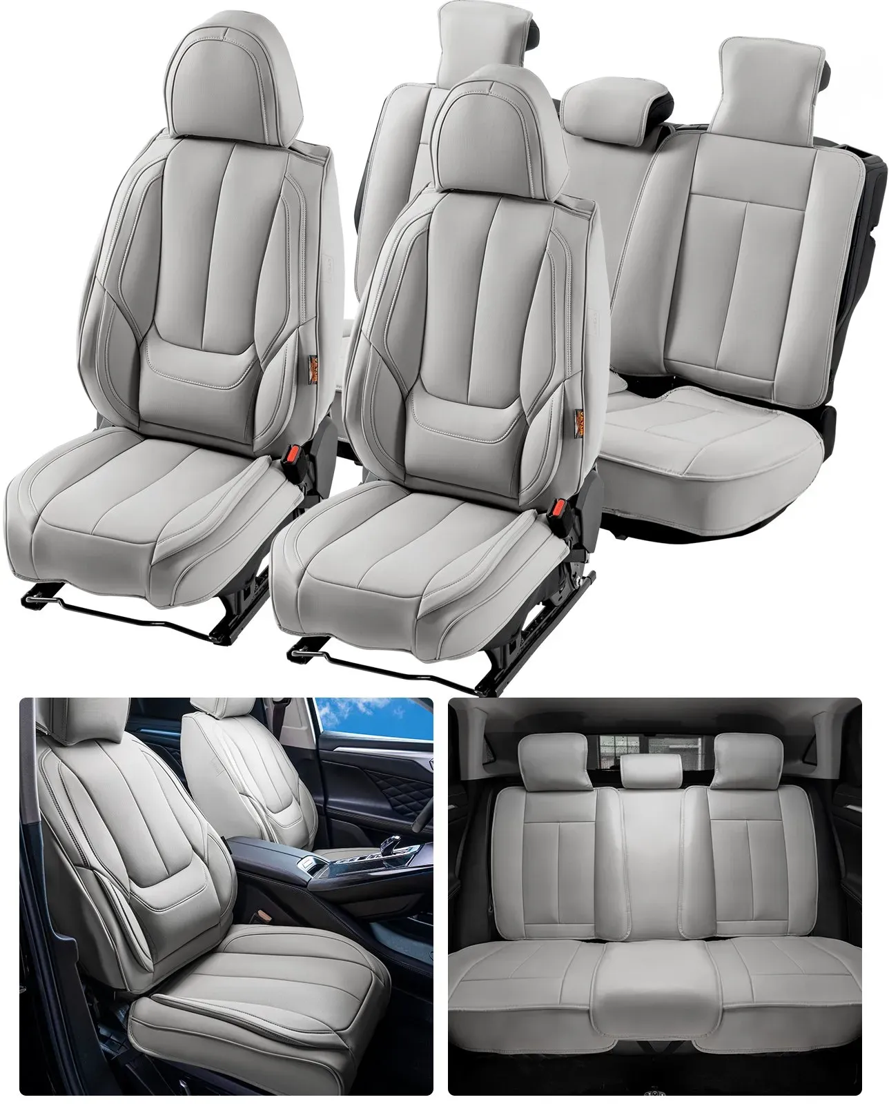 VEVOR-Sitzbezüge, universelle Autositzbezüge, Vorder- und Rücksitz, 13-teiliger Kunstleder-Sitzbezug, vollständig geschlossenes Design, abnehmbare Kopfstütze & Airbag-kompatibel, Autos, SUVs, Lkws
