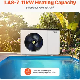 Vevor Poolheizung weiß 1,48–7,11 kW