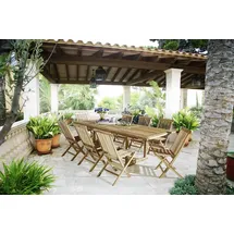 ab:stil.art.moebel KUBA Gartentisch ausziehbar 180-240 x 0 x 75 cm Naturbelassen/Beige
