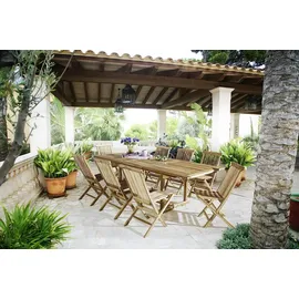 ab:stil.art.moebel KUBA Gartentisch ausziehbar 180-240 x 0 x 75 cm Naturbelassen/Beige