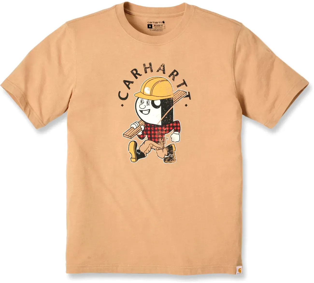 Carhartt Carpenter Hickory Nut, t-shirt - Beige/Noir/Jaune/Rouge - L