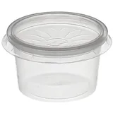 daybays 500 Stk. Dressingboxx (Saucecup) 50cc. 75x24 mm Kombi-Verpackung Transparent inklusive passende Deckel