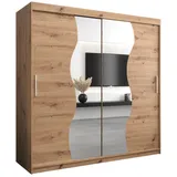abiks möbel Schwebetürenschrank MADRYT 200 x 200 x 62 cm Eiche Artisan