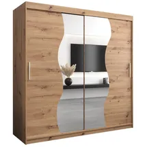 abiks möbel Schwebetürenschrank MADRYT 200 x 200 x 62 cm Eiche Artisan