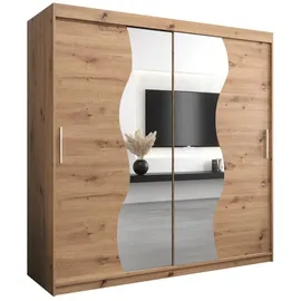 abiks möbel Schwebetürenschrank MADRYT 200 x 200 x 62 cm Eiche Artisan