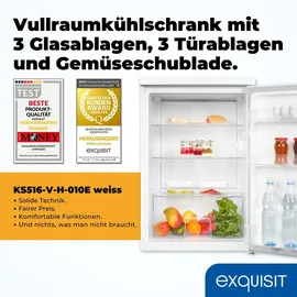 Exquisit KS516-V-H-010E Kühlschrank (133 l, 845 mm hoch, Weiß)