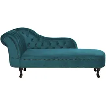 Beliani Chaiselongue Samtstoff smaragdgrün linksseitig NIMES