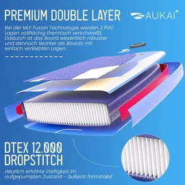 Aukai Stand Up Paddle Board 320 x 76 x 15 cm türkis