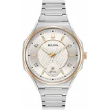 Bulova Curv Silber Damen Armbanduhr 98P182