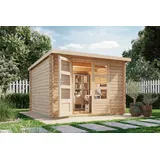 Gartenhaus Holz 28mm Blockbohle Mansfield 297x297cm Blockhaus Gerätehaus Karibu