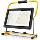 Brandson 200W LED Baustrahler - Arbeitsscheinwerfer - Bauscheinwerfer - Standgestell und Tragegriff 16000 Lumen - 4 m Stromkabel - Metallgehäuse
