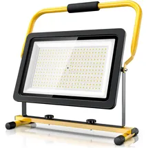 Brandson 200W LED Baustrahler - Arbeitsscheinwerfer - Bauscheinwerfer - Standgestell und Tragegriff 16000 Lumen - 4 m Stromkabel - Metallgehäuse