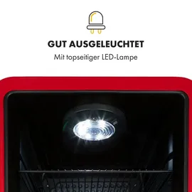 Klarstein PopLife 70 Getränkekühlschrank (70 l, 690 mm hoch, Rot)