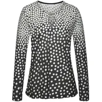 LASCANA Langarmshirt Damen schwarz-creme bedruckt Gr.40/42