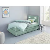 INOSIGN Boxbett »Luan«, Schubkästen, LED-Beleuchtung und Topper, in Breite 120 cm und 180 cm, blau