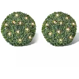 vidaXL Buchskugel Ø 27cm Buchsbaumkugel+2xSolar