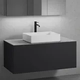 neoro n50 Unterschrank B: 120 cm mit 1 Auszug, Waschtisch B: 58 cm weiß matt, B: 120.5 BN0065WM+BN0434BM+BN0404C3