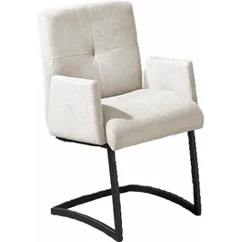 exxpo - sofa fashion Freischwinger EXXPO - SOFA FASHION "Affogato mit komfortablen Armlehnen", silber (silber, silber), B:59cm H:87cm T:69cm, Metall, Stoff, Stühle, Freischwinger, attraktiven Kreuznaht in der Rückenlehne