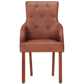 vidaXL Esszimmerstühle 4 Stk. Braun Echtes Ziegenleder