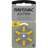 30 x RAYOVAC Extra Hörgerätebatterien Typ 10 - PR70 - Farbcode gelb – 1,45 Volt - 30 Stück (5 x 6 Batterien)
