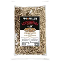 PINI Hartholzpellets 1,5 kg Buche braun