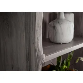 Massivmoebel24 Regal Akazie 81 x 45 x 204 cm grau lackiert / grau