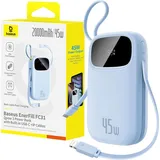 OEM EnerFill Fc31 20000mAh 45W Powerbank mit Display, und Usb-c-lightning-kabeln – Blau
