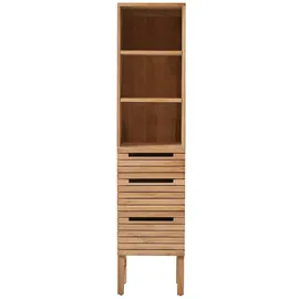 Tikamoon Teak Slats Hochschrank 41 x 180 x 41 cm Beige Massivholz