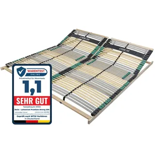 Sleepneo Lattenrost 180x200 PREMIUM STRONG 200 aus Buchenholz (2x Lattenrost 90x200), Kopfteil verstellbar, mit 42 Latten, Made in Germany, bis 200Kg