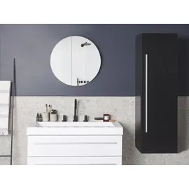 Beliani Bad, Schwarz, Silber, Holzwerkstoff, 40x132x35 cm, Badezimmer, Badezimmerschränke, Hängeschränke