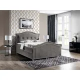 Mirjan24 Boxspringbett Bedran Lux, Doppelbett mit zwei Bettkästen für die Bettwäsche, Stilvoll Ehebett (Farbe: Velluto 17, Größe: 200 x 200 cm) - Grau