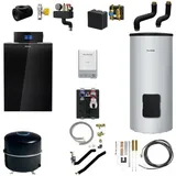 Buderus Logaplus Gas-Brennwert Heizungspaket K77 mit Warmwasserspeicher SU160, Regelgerät & Zubehör - 22 kW - 7739622618