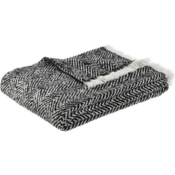 Kuscheldecke Chevron Schwarz/Weiß ca. 130x170cm
