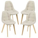 [en.casa]® [en.casa] Esszimmerstuhl Kopparberg 4er-Set Beige