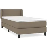 vidaXL Boxspringbett mit Matratze Taupe 100x200 cm Stoff